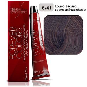 Coloração Forever Colors Cobre Acinzentado 6-41 Louro Escuro