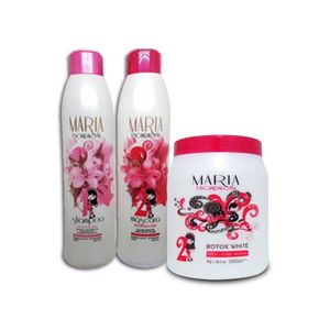 Kit Maria Escandalosa Escova Progressiva Com Beautox White