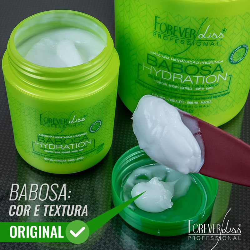 Kit-Babosa-no-Cabelo-Forever-Liss-com-Shampoo-300ml-e-Mascara-250g-detalhe