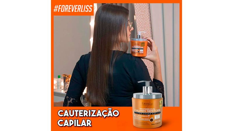 Forever Liss Cauter Restore Formaldehyde - Free Cauterization -  Instantaneous Restructuring for Hair Extremely Damaged- 500g/17, 63fl.oz