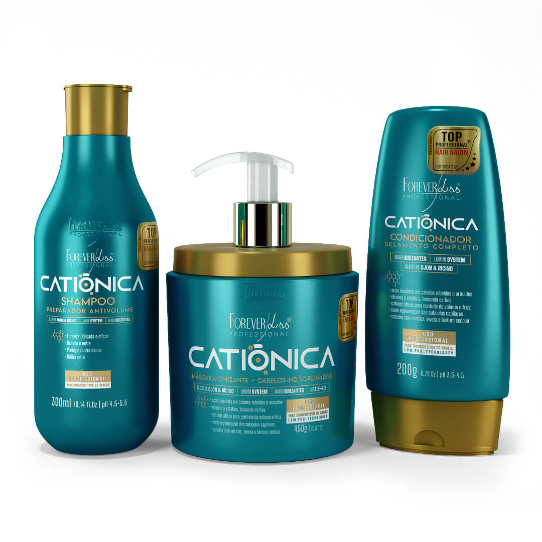 kit desmaia cabelo profissional forever liss shampoo 500ml máscara