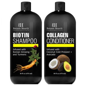 Botanic Shampoo E Condicionador Com Colágeno Combate A Queda De Cabelo E Afinamento Com Ginseng E Cúrcuma
