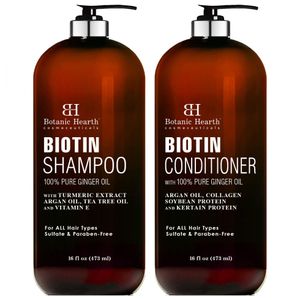 Shampoo E Condicionador De Biotina Óleo De Gengibre E Queratina Para Queda 473ml