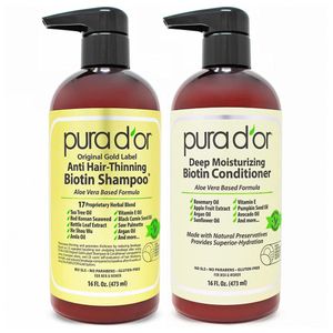 Pura D'or Shampoo E Condicionador 473 Ml Natural Com Biotina Para Cabelos Finos