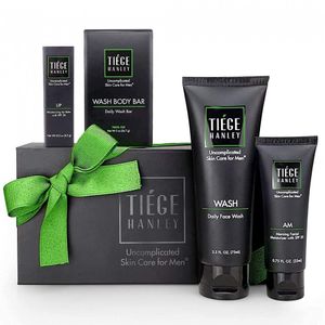 Tiege Hanley Kit Skincare Masculino Com Balsamo Labial, Sabonete Facial, Creme Hidratante E Esfoliante