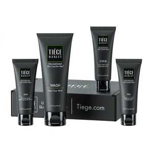 Tiege Hanley Kit Skincare Masculino Com Sabonete Facial, 2 Cremes Hidratantes E Esfoliante