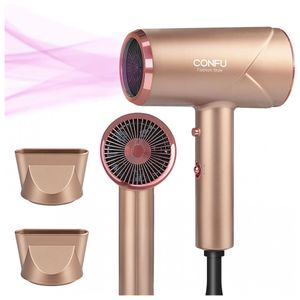 Confu Secador De Cabelo Profissional Com 2 Bicos E Alta Potência 1600w, Dourado